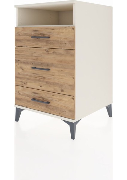 Kronos Komodin Tek Raflı 3 Çekmeceli 60X59X96 Aytaşı-Çam modelleri