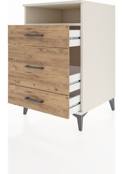Kronos Komodin Tek Raflı 3 Çekmeceli 60X59X96 Aytaşı-Çam fırsatları