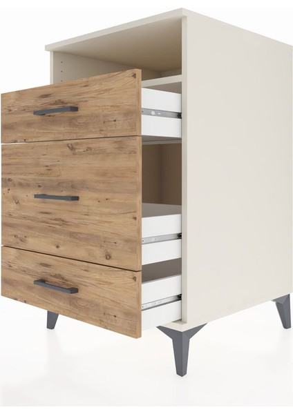 Kronos Komodin Tek Raflı 3 Çekmeceli 60X59X96 Aytaşı-Çam indirimleri