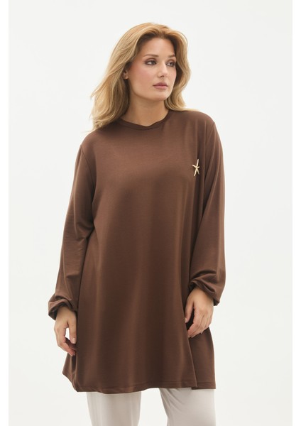 Yıldız Broşlu Krsital Kumaş Büyük Beden Tunik fiyatları
