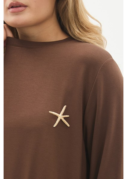 Yıldız Broşlu Krsital Kumaş Büyük Beden Tunik modelleri