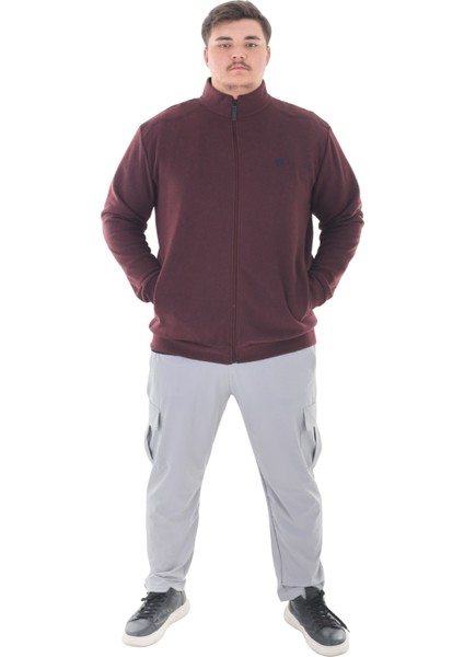 Erkek Büyük Beden 122-158 Kilo Arası Için Uygun Pamuklu Geniş Kalıp Dik Yaka Fermuarlı Sweat Mont modelleri