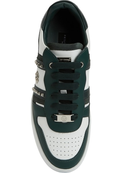 Beyaz Yeşil Erkek Deri Sneaker fırsatları