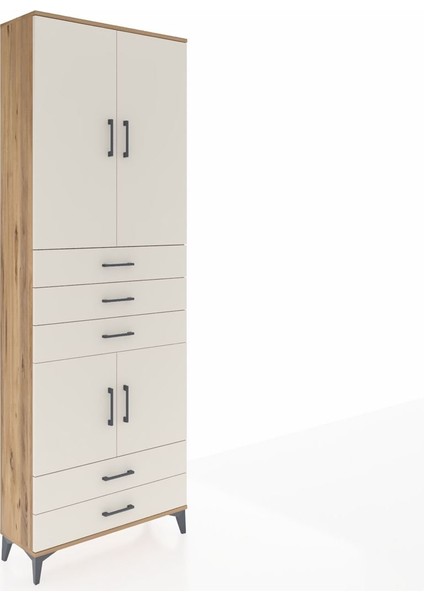Arges Dolap 4 Raflı 5 Çekmeceli 4 Kapaklı 88X30X243 Çam-Aytaşı fiyatları