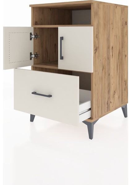 Kronos Komodin 2 Raflı Tek Çekmeceli 2 Kapaklı 60X59X96 Çam-Aytaşı fırsatları