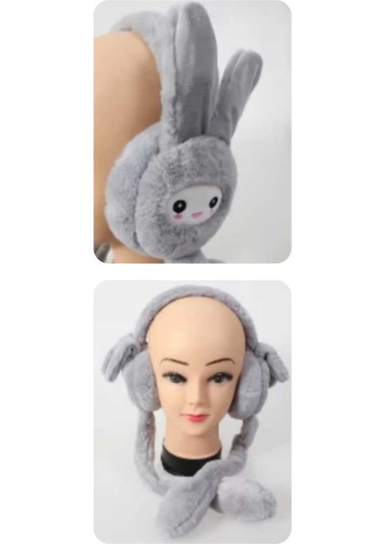 3-12 Yaş Sesli Oynar Kulaklı Kışlık Tavşan Zıp Zıp Kulaklık Peluş Kulaklık Kız Çocuk Kulaklık fiyatları