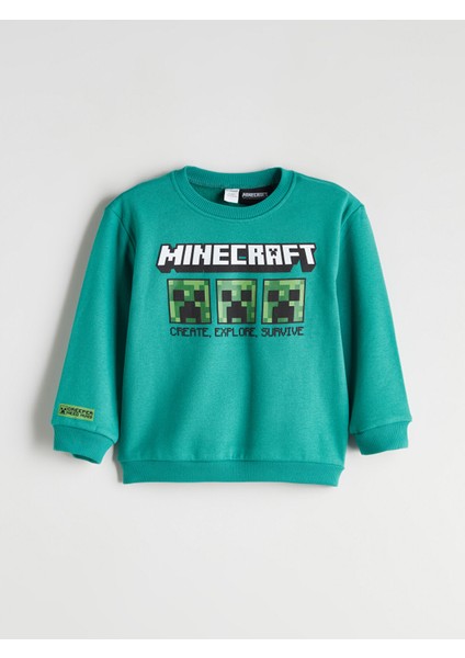 Yeni Sezon Bisiklet Yaka Minecraft Baskılı Erkek Çocuk Kalın Sweatshirt