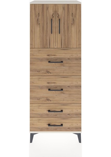Hyperion Dolap 2 Raflı 4 Çekmeceli 2 Kapaklı 60X44X163 Aytaşı-Çam