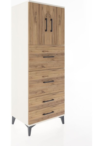 Hyperion Dolap 2 Raflı 4 Çekmeceli 2 Kapaklı 60X44X163 Aytaşı-Çam fiyatları