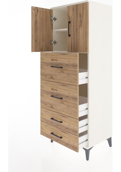 Hyperion Dolap 2 Raflı 4 Çekmeceli 2 Kapaklı 60X44X163 Aytaşı-Çam fırsatları