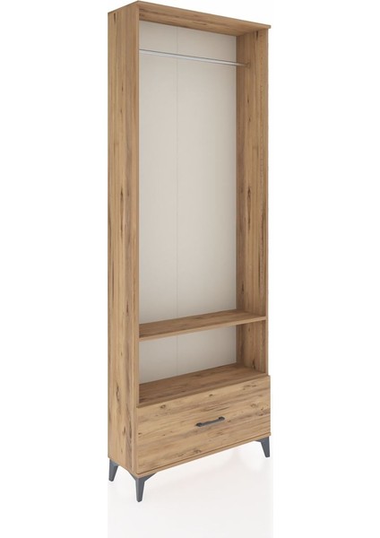 Arges Dolap 2 Raflı Tek Çekmeceli Tek Askılı 88X30X243 Çam-Çam fiyatları