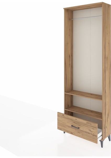 Arges Dolap 2 Raflı Tek Çekmeceli Tek Askılı 88X30X243 Çam-Çam fırsatları