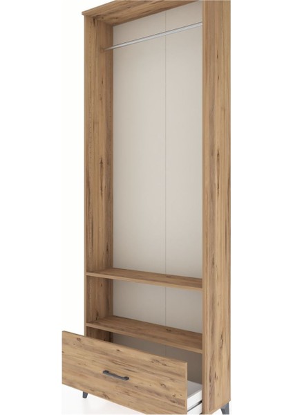 Arges Dolap 2 Raflı Tek Çekmeceli Tek Askılı 88X30X243 Çam-Çam indirimleri