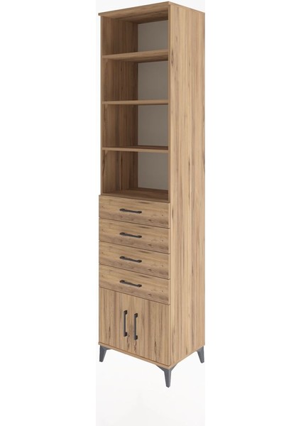 Hyperion Dolap 4 Raflı 4 Çekmeceli 2 Kapaklı 60X44X243 Çam-Çam modelleri