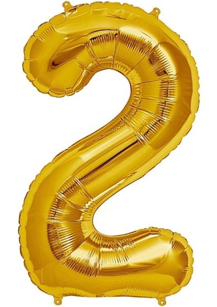100 cm Gold Altın Sarısı Dore Büyük Folyo 2 Rakam Balon 40INC