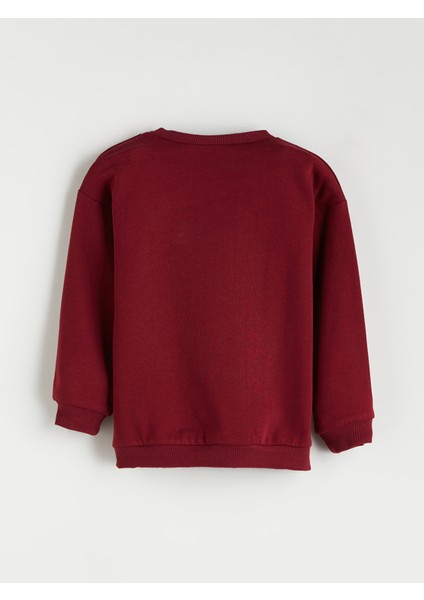 Yeni Sezon Bisiklet Yaka Baskılı Kız Bebek Sweatshirt 2'li fırsatları