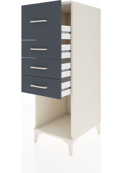 Kronos Dolap 4 Çekmeceli 44X59X134 Aytaşı-Antrasit fırsatları