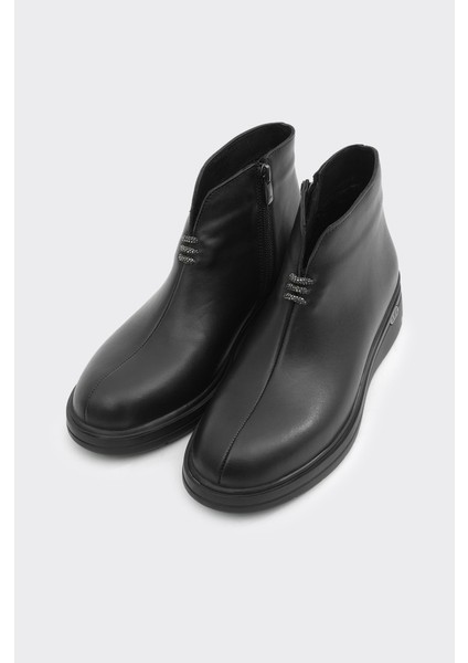 Hakiki Deri Dolgu Taban Fermuarlı Kadın Bot fiyatları