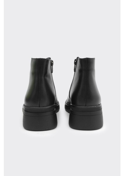 Hakiki Deri Dolgu Taban Fermuarlı Kadın Bot fırsatları