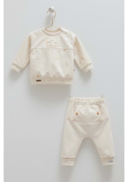 Cool Mountaın Pantolon Cepli Alt Üst Takım - Caramell - TKE2024 - Bej - 6 - 9 Ay - TKE2024-BEJ-6 - 9 Ay Bej