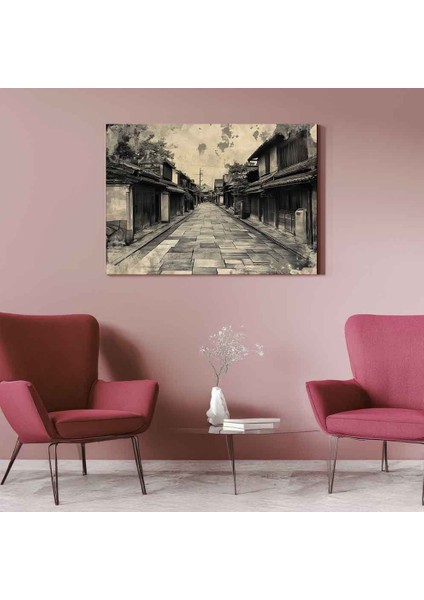 “japon Sokakları Tablo 7 – Geleneksel Asya Manzara Duvar Dekoru”