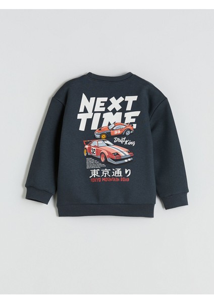 Yeni Sezon Bisiklet Yaka Baskılı Erkek Çocuk Sweatshirt indirimleri