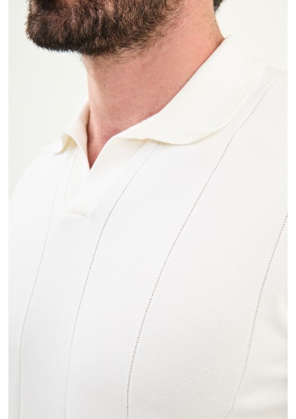 Çizgili Slim Fit Apaç Yaka Erkek Kazak fiyatları