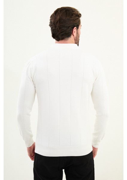 Çizgili Slim Fit Apaç Yaka Erkek Kazak modelleri