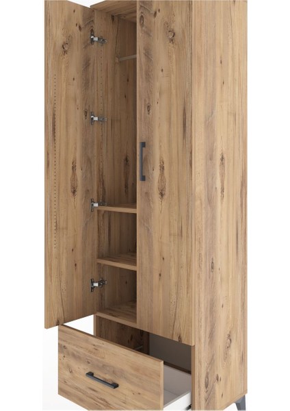 Hyperion Dolap 3 Raflı Tek Çekmeceli Tek Askılı 60X44X195 Çam-Çam indirimleri