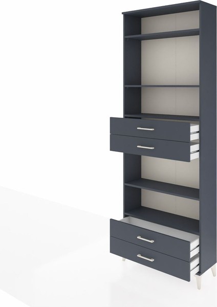 Arges Dolap 5 Raflı 4 Çekmeceli 88X30X243 Antrasit-Antrasit fırsatları