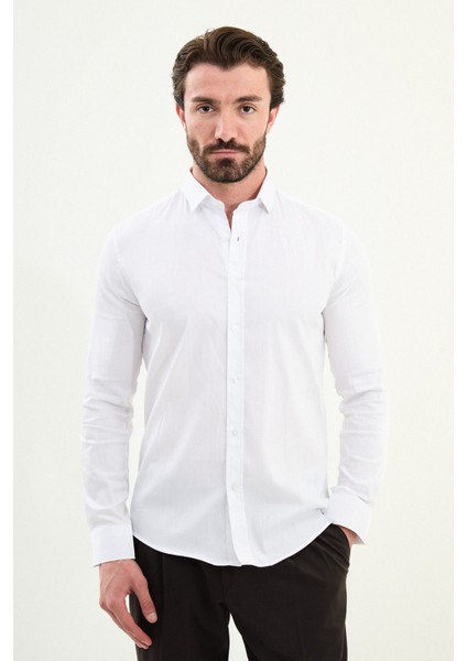 Desenli Slim Fit Uzun Kollu Erkek Gömlek