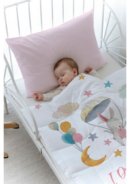 Organik Baskılı Bebek (100X150 Cm) Yorgan Seti - Iconic Serisi - Paraşütlü Tavşan fiyatları