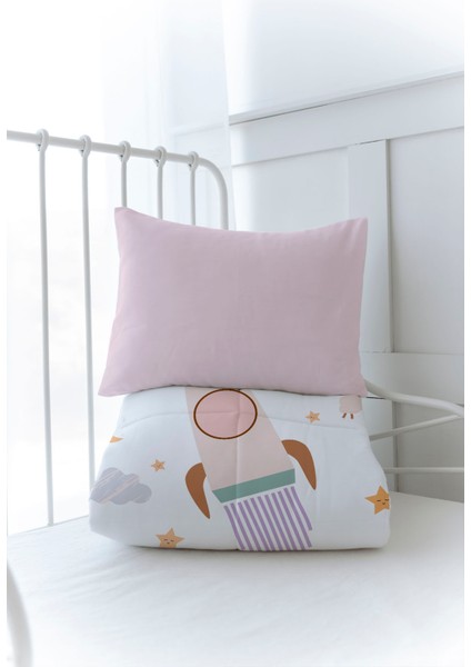 Organik Baskılı Bebek (100X150 Cm) Yorgan Seti - Iconic Serisi - Vintage Uzay modelleri