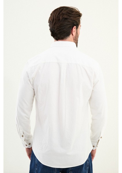 Düz Slim Fit Nakış Detaylı Kadife Erkek Gömlek modelleri