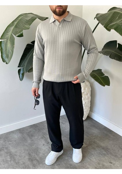 Bayaygun 6540 Polo V Pat Yaka Kazak_gri