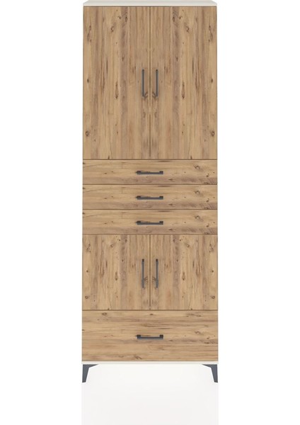 Arges Dolap 5 Raflı 4 Çekmeceli 4 Kapaklı 88X30X243 Aytaşı-Çam