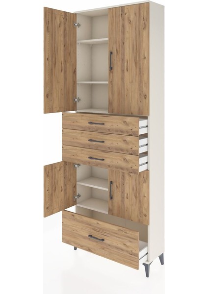 Arges Dolap 5 Raflı 4 Çekmeceli 4 Kapaklı 88X30X243 Aytaşı-Çam fırsatları