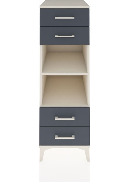 Kronos Dolap 2 Raflı 4 Çekmeceli 44X59X134 Aytaşı-Antrasit