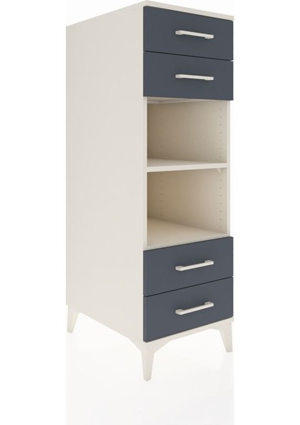 Kronos Dolap 2 Raflı 4 Çekmeceli 44X59X134 Aytaşı-Antrasit fiyatları