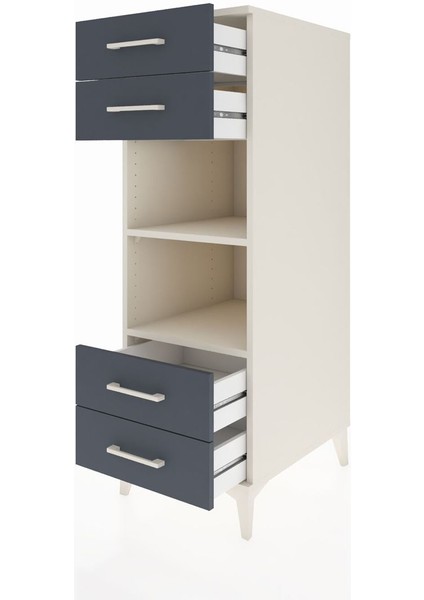 Kronos Dolap 2 Raflı 4 Çekmeceli 44X59X134 Aytaşı-Antrasit fırsatları
