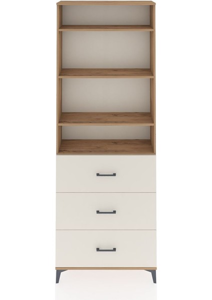 Arges Dolap 4 Raflı 3 Çekmeceli 88X30X243 Çam-Aytaşı
