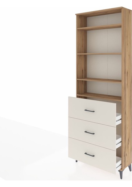 Arges Dolap 4 Raflı 3 Çekmeceli 88X30X243 Çam-Aytaşı fırsatları
