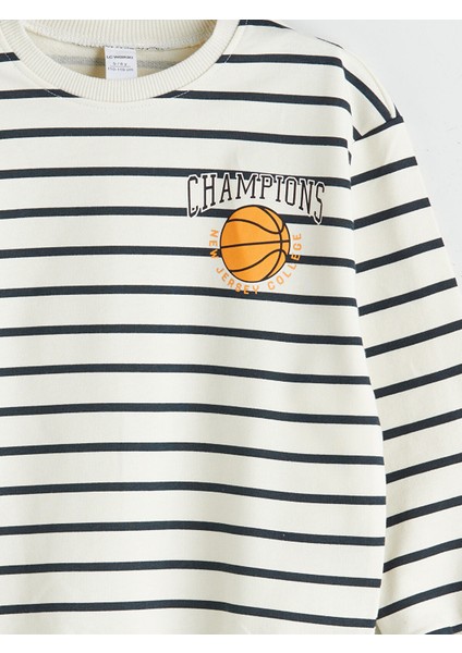 Yeni Sezon Bisiklet Yaka Çizgili Erkek Çocuk Sweatshirt modelleri