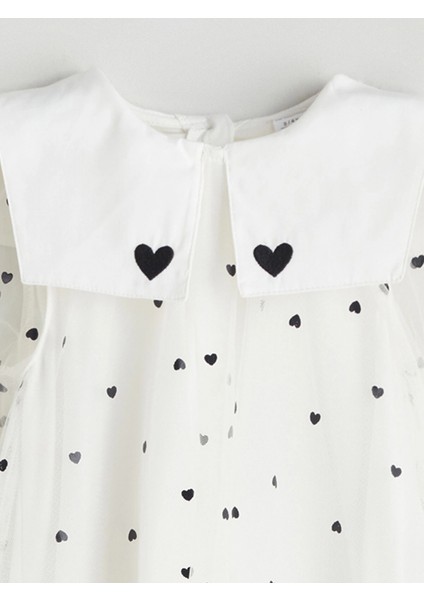 Lcw Kids Ekru Tüllü Kalp Baskılı Kız Çocuk Elbise fırsatları
