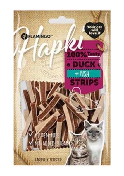 Hapki Strips Ördekli ve Balıklı Kedi Ödül Maması 85 gr - Petshopundan