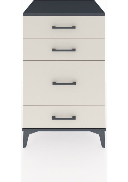 Kronos Komodin 4 Çekmeceli 60X59X96 Antrasit-Aytaşı