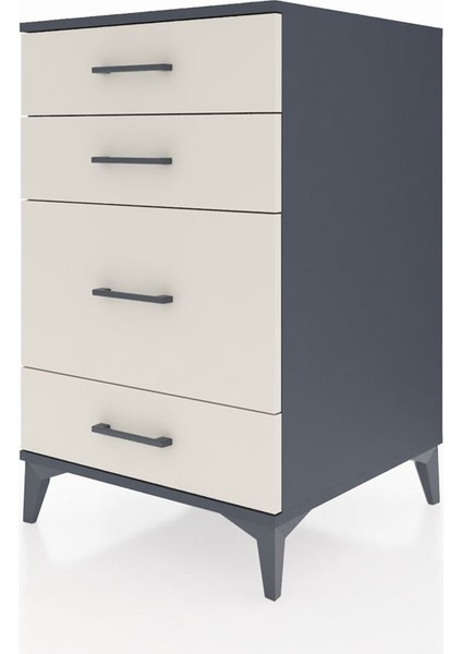 Kronos Komodin 4 Çekmeceli 60X59X96 Antrasit-Aytaşı modelleri