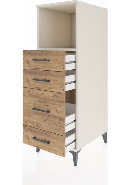 Kronos Dolap Tek Raflı 4 Çekmeceli 44X59X134 Aytaşı-Çam fırsatları