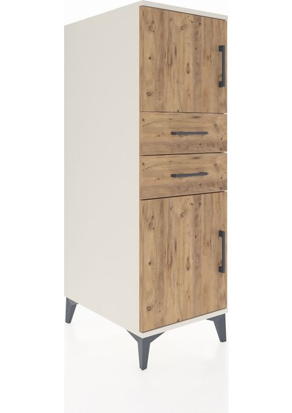 Kronos Dolap Tek Raflı 2 Çekmeceli 2 Kapaklı 44X59X134 Aytaşı-Çam fiyatları