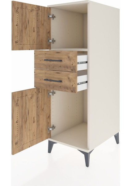 Kronos Dolap Tek Raflı 2 Çekmeceli 2 Kapaklı 44X59X134 Aytaşı-Çam fırsatları